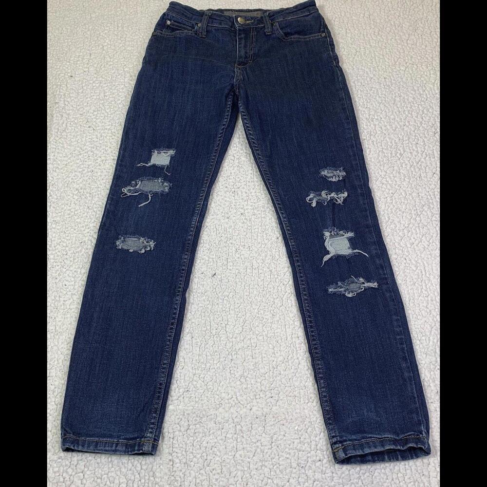 Joe's Jeans Size 12 Blue Skinny Stretch Distressed Denim Trendy